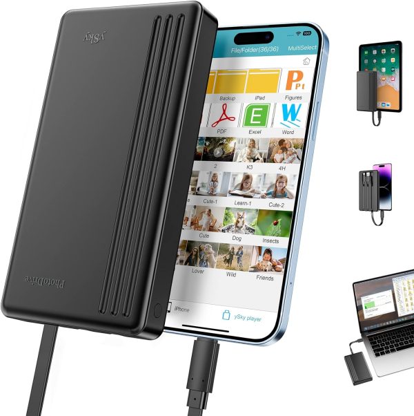 2TB External Hard Drive for iPhone & iPad,MacBook,Windows Computer,USB C Android Phones:Photo Stick USB Flash Drive to Backup Photo| Video | Music| File(MFi Certified)
