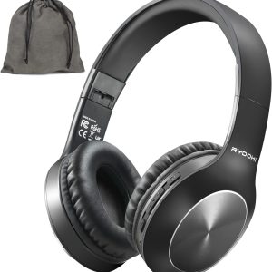 Bluetooth Headphones Over Ear, 68H Playtime and 3 EQ Music Modes Wireless Headphones with Microphone/Deep Bass, HiFi Stereo Foldable Lightweight Headset for PC Home Travel Office （Black