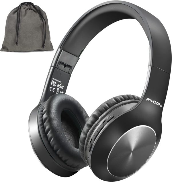 Bluetooth Headphones Over Ear, 68H Playtime and 3 EQ Music Modes Wireless Headphones with Microphone/Deep Bass, HiFi Stereo Foldable Lightweight Headset for PC Home Travel Office （Black