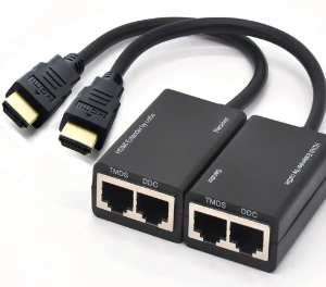 HDMI Extender Adapter, HDMI to RJ45 Ethernet Network Converter Over by Cat5-e/6 Cable Splitter 1080p up to 30m/98ft Repeater for HDTV HD TV DVD PS4 STB
