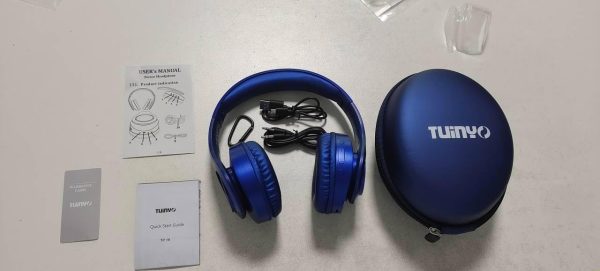 TUINYO Bluetooth Headphones Wireless, Over Ear Stereo Wireless Headset 40H Playtime with deep bass, Soft Memory-Protein Earmuffs, Built-in Mic Wired Mode PC/Cell Phones/TV-Dark Blue … - Image 13