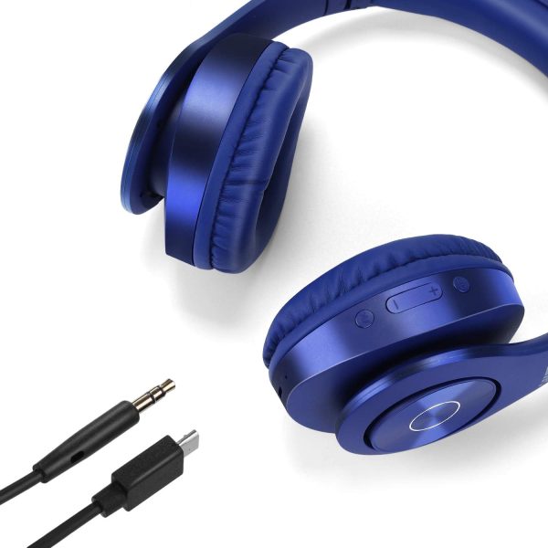 TUINYO Bluetooth Headphones Wireless, Over Ear Stereo Wireless Headset 40H Playtime with deep bass, Soft Memory-Protein Earmuffs, Built-in Mic Wired Mode PC/Cell Phones/TV-Dark Blue … - Image 6