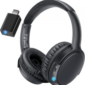 Wireless Headphones for TV - BKM400 TV Headphones Wireless with Portable Bluetooth USB Transmitter (Optical, AUX, RCA and USB Output), 165FT Farther Range, Enhanced Volume, 20Hrs