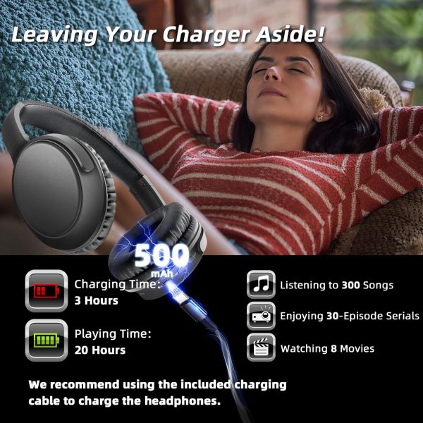Wireless Headphones for TV - BKM400 TV Headphones Wireless with Portable Bluetooth USB Transmitter (Optical, AUX, RCA and USB Output), 165FT Farther Range, Enhanced Volume, 20Hrs - Image 6